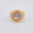 Anillo Corona Cinturón 10.3 g / T11 1/2 Tres Oros 18K