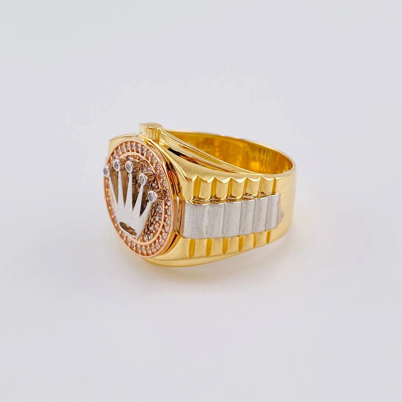 Anillo Cinturón Corona 7.8g / T7 1/4 Tres Oros 18K