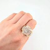 Crown Belt Ring 11.05g / Size 11 1/4 Three Golds 18K