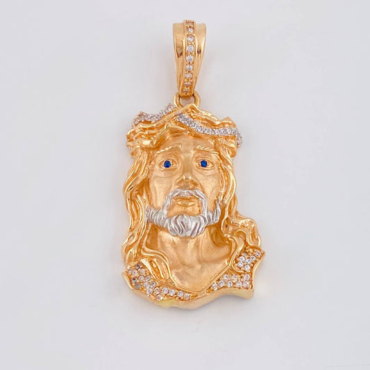 Dije Rostro Cristo 20.65 g / 2 1/4 in Dos Oros Blanco Rosa 18K