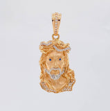 Dije Rostro Cristo 20.65 g / 2 1/4 in Dos Oros Blanco Rosa 18K
