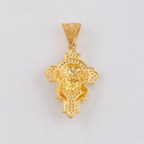 Dije Cruz Rostro Cristo 4.4 g / 1 1/2 in Dos Oros Amarillo Blanco 18K