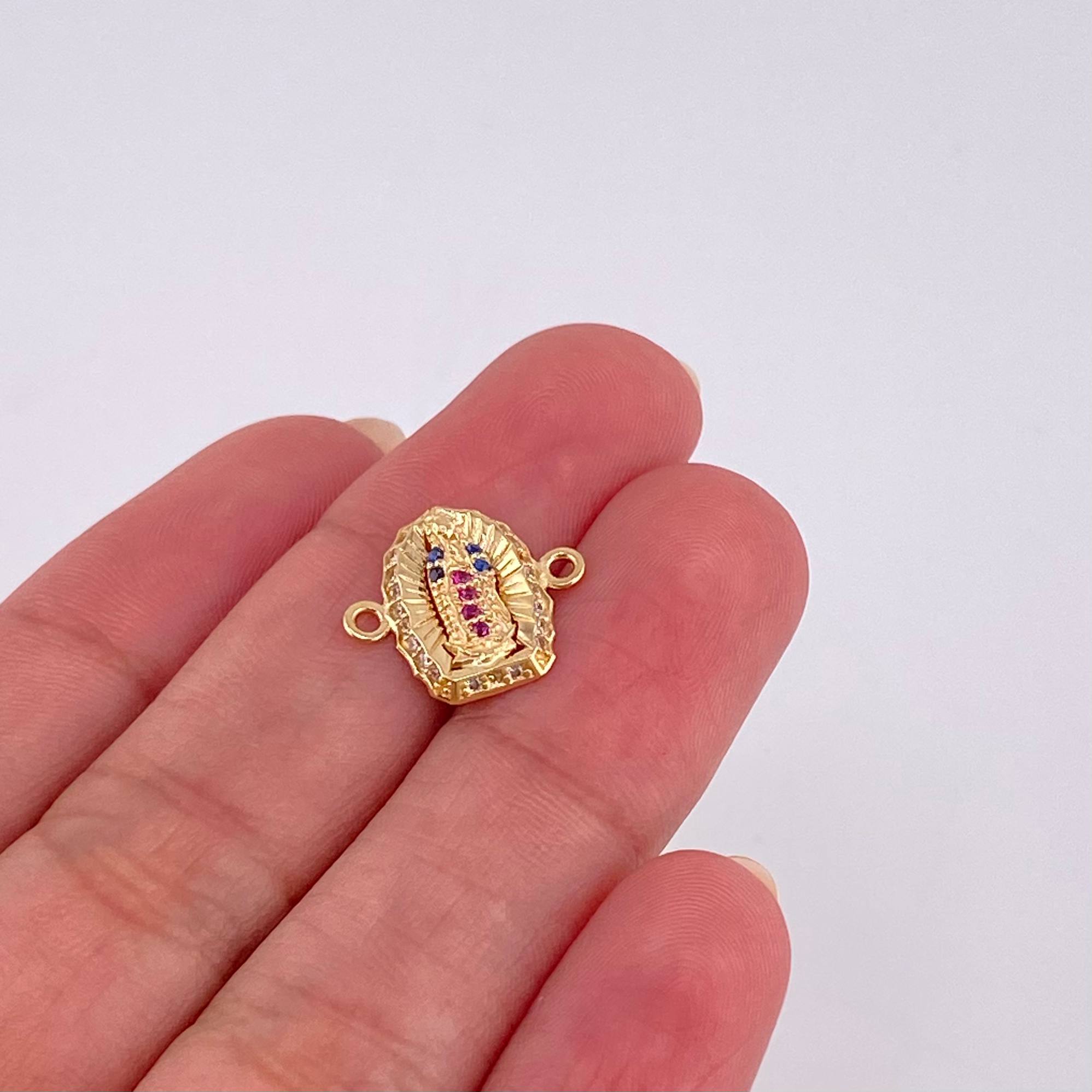 Charm Virgin of Guadalupe 1.1 g / 1/2 in Yellow Gold 18K