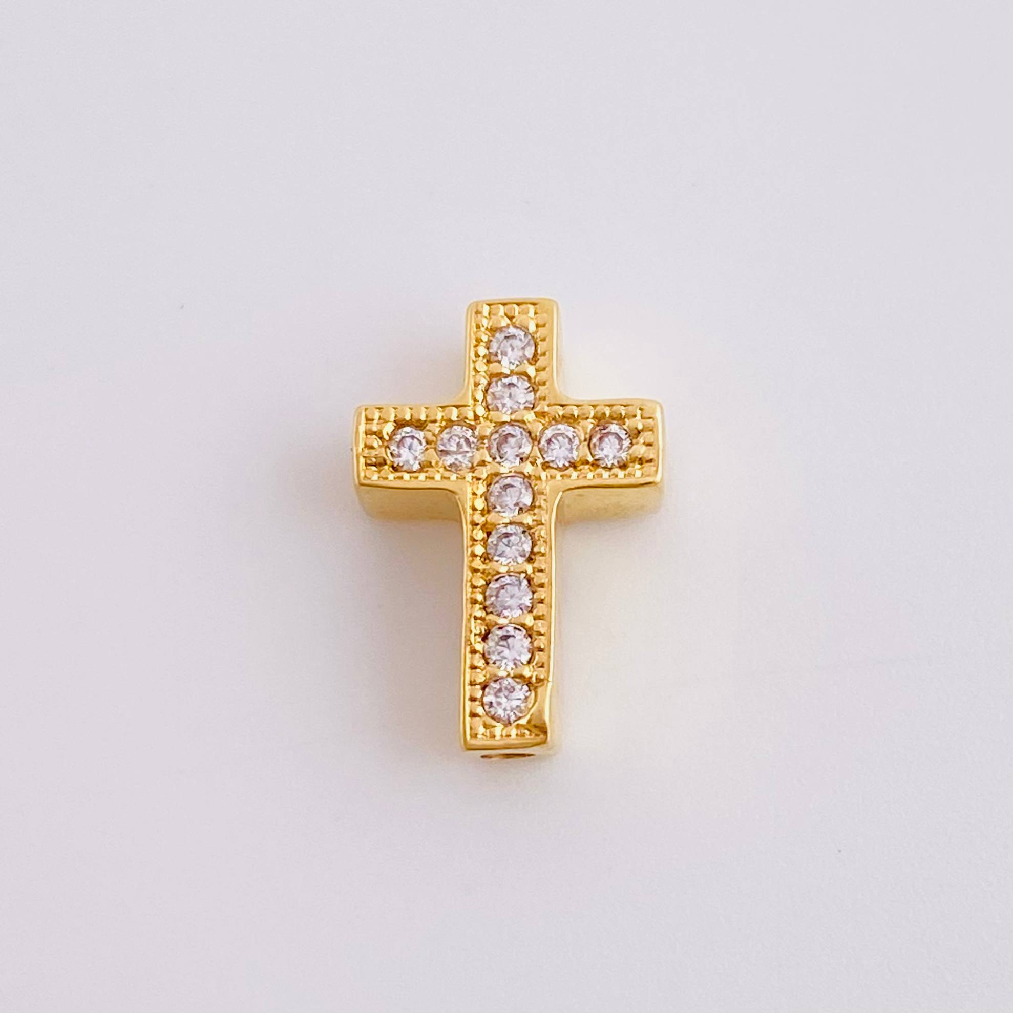 Herraje Cruz Tupida Doble Faz 1.15 g / 1/2 in Oro Amarillo 18K