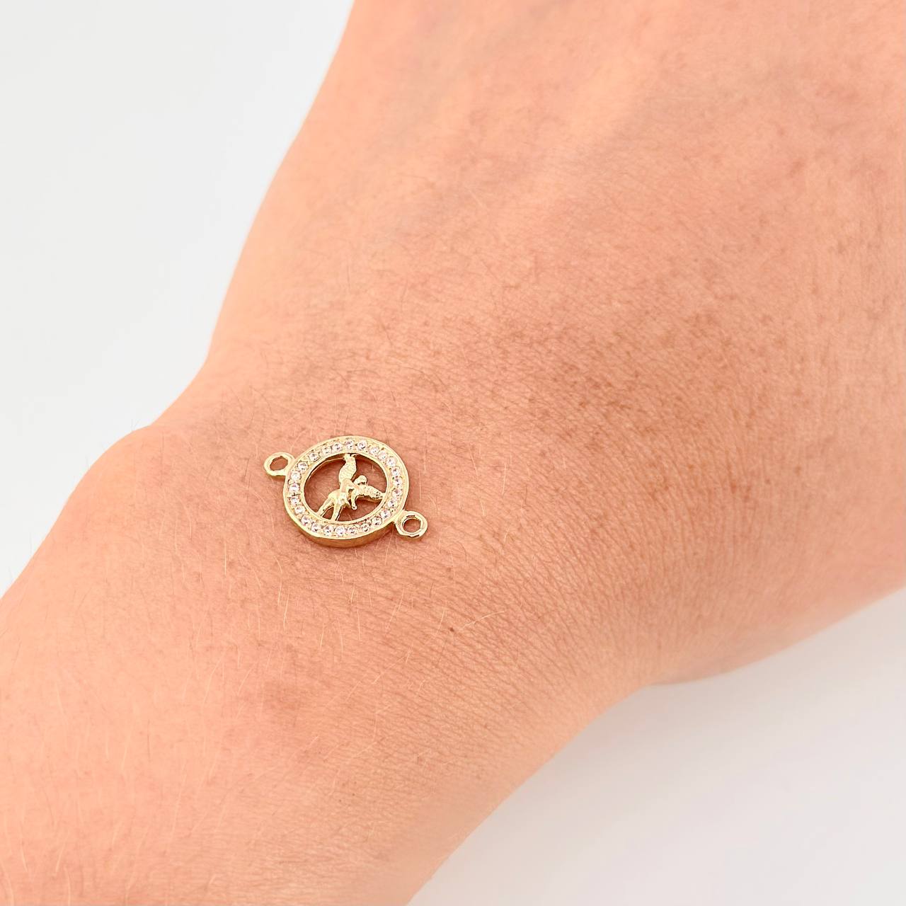 Herraje San Gabriel Circular Tupido 1.05g / 3/4 in Oro Amarillo 18K