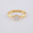 Solitaire Ring Four Leaves 1.85 g / T6 1/2 Yellow Gold 18K