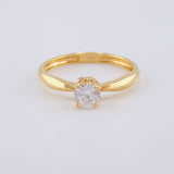 Solitaire Ring Four Leaves 1.85 g / T6 1/2 Yellow Gold 18K