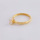 Solitaire Ring Four Leaves 1.85 g / T6 1/2 Yellow Gold 18K