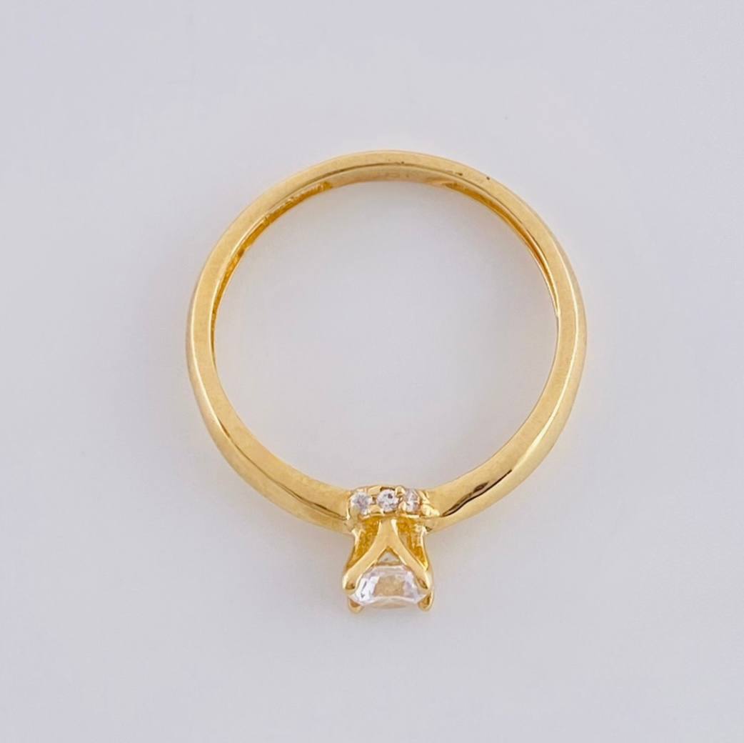 Solitaire Ring Four Leaves 1.85 g / T6 1/2 Yellow Gold 18K