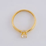 Solitaire Ring Four Leaves 1.85 g / T6 1/2 Yellow Gold 18K