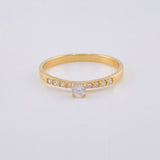 Anillo Solitario Cuatro Garras Tupido 1.9 g / T7 1/2 Oro Amarillo 18K