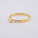 Anillo Solitario Cuatro Garras Tupido 1.9 g / T7 1/2 Oro Amarillo 18K