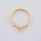 Anillo Solitario Cuatro Garras Tupido 1.9 g / T7 1/2 Oro Amarillo 18K