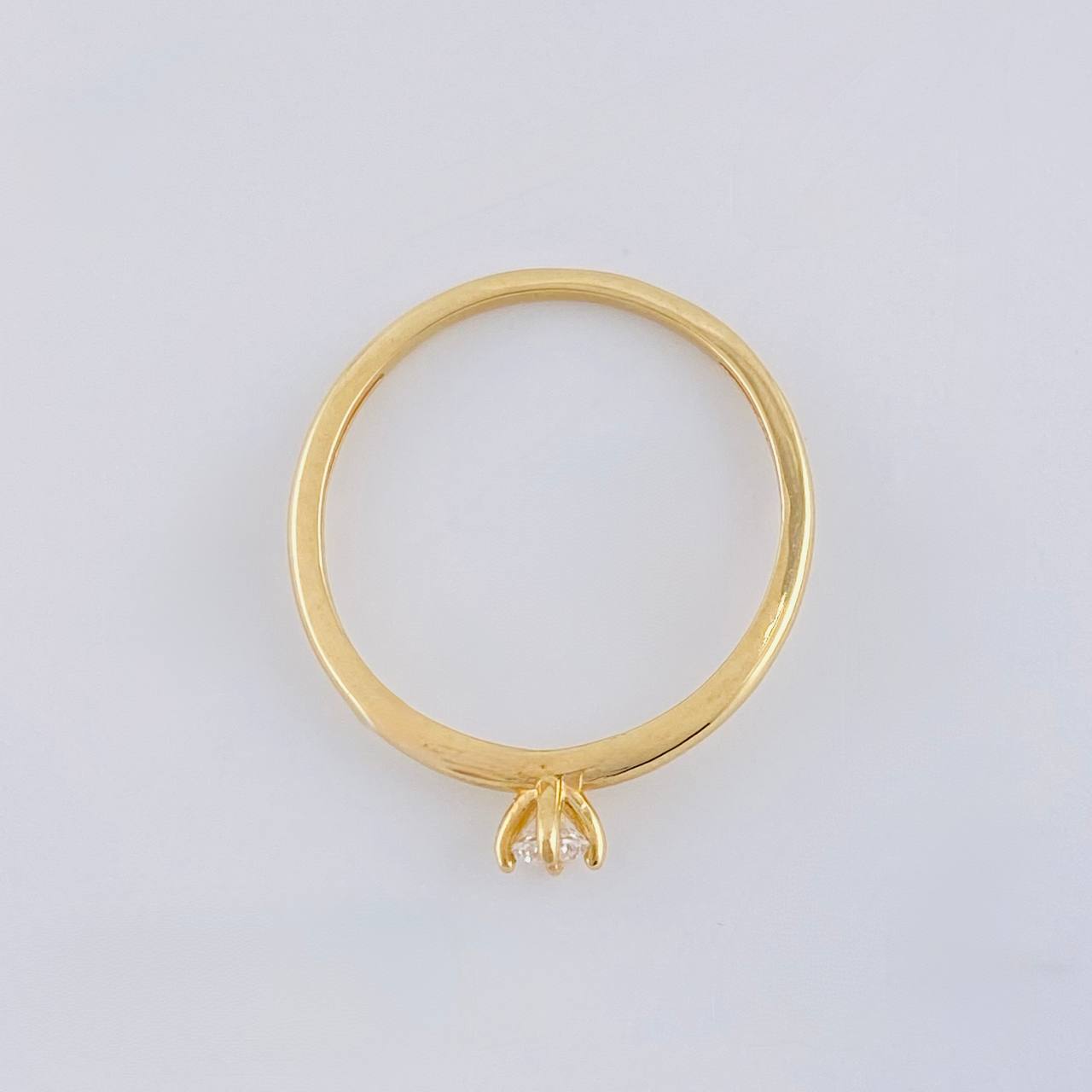 Smooth Solitaire Ring 1.55 g / T7 1/2 18K Yellow Gold