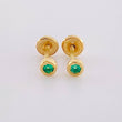 Stud Earrings Bezel Emerald 8 Pts 0.9 g / in / 3.6 mm Yellow Gold 18K (Jewel)
