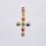 Pendant Oval Cross Dense 5.75 g / 1 3/4 in 18K Yellow Gold