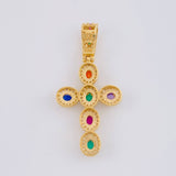 Pendant Oval Cross Dense 5.75 g / 1 3/4 in 18K Yellow Gold