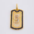 Dije Placa Signo Peso 6.5 g / 1 1/2 in Dos Oros Negro Amarillo 18K
