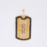Dije Placa Signo Peso 6.5 g / 1 1/2 in Dos Oros Negro Amarillo 18K