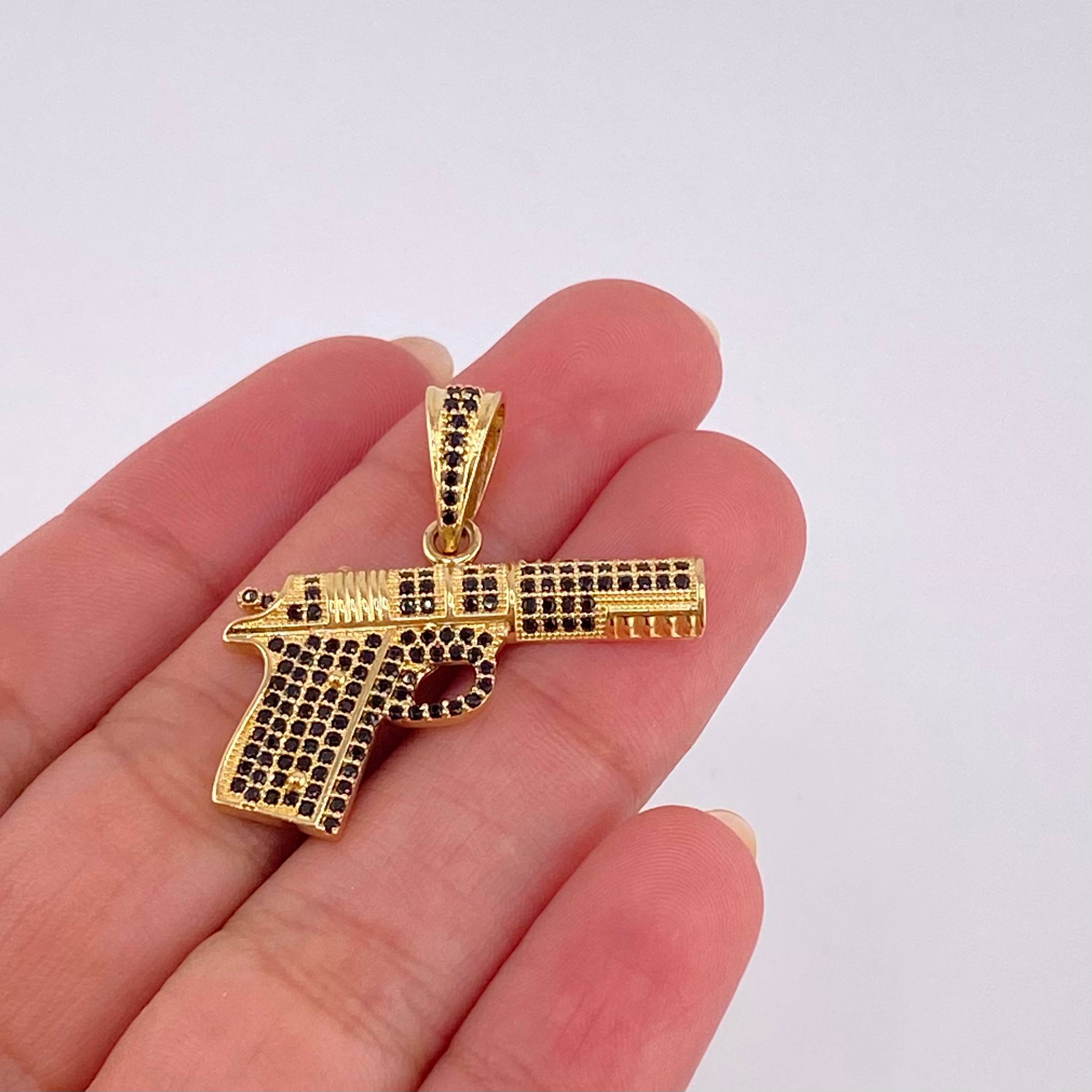 Pendant Pistol 4.8 g / 1 1/4 in 18K Yellow Gold