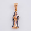 Pendant Santa Muerte 2.35 g / 1 1/4 in Two Golds White Rose 18K