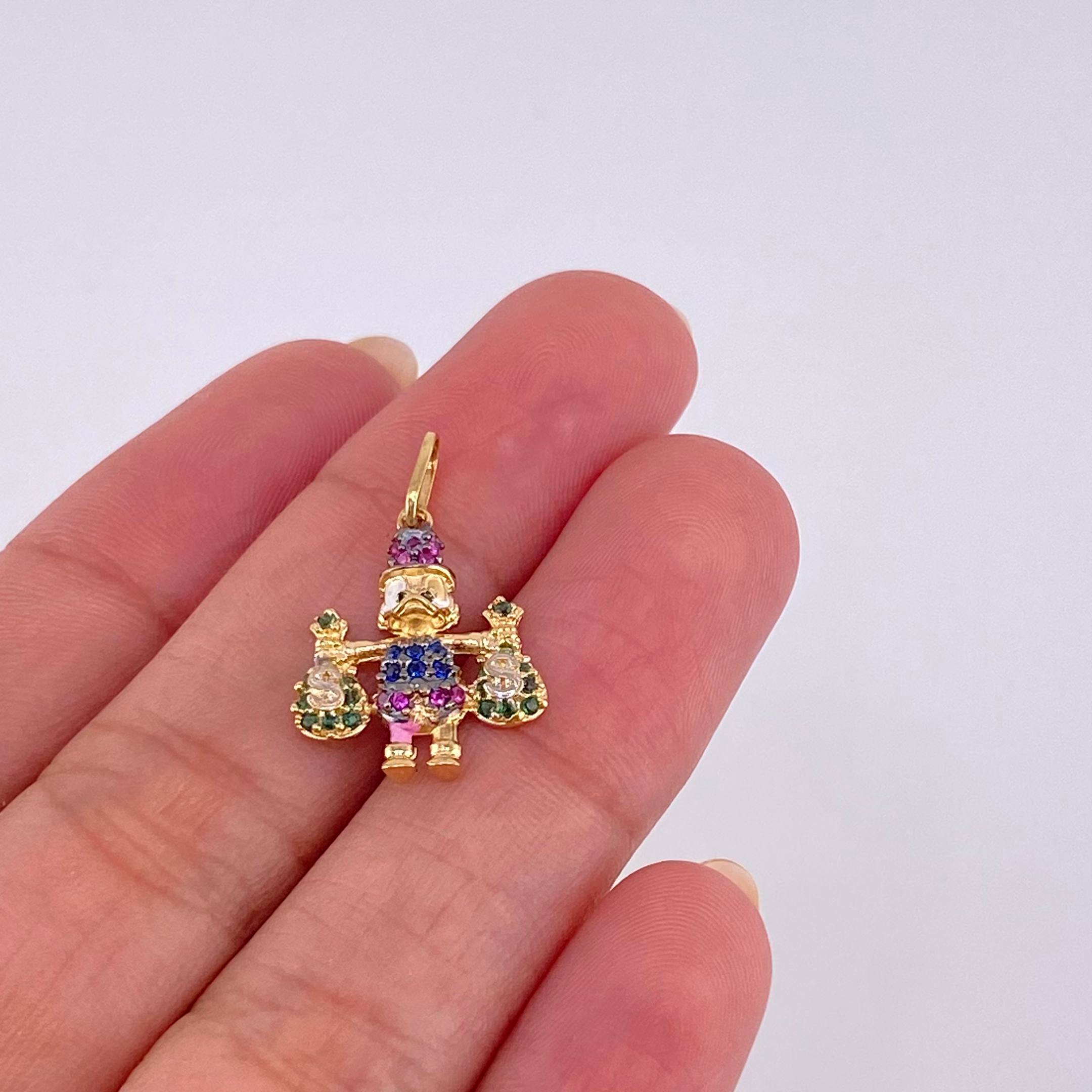 Pendant Duck Money Bags 1.5 g / 1 in Three 18K Golds