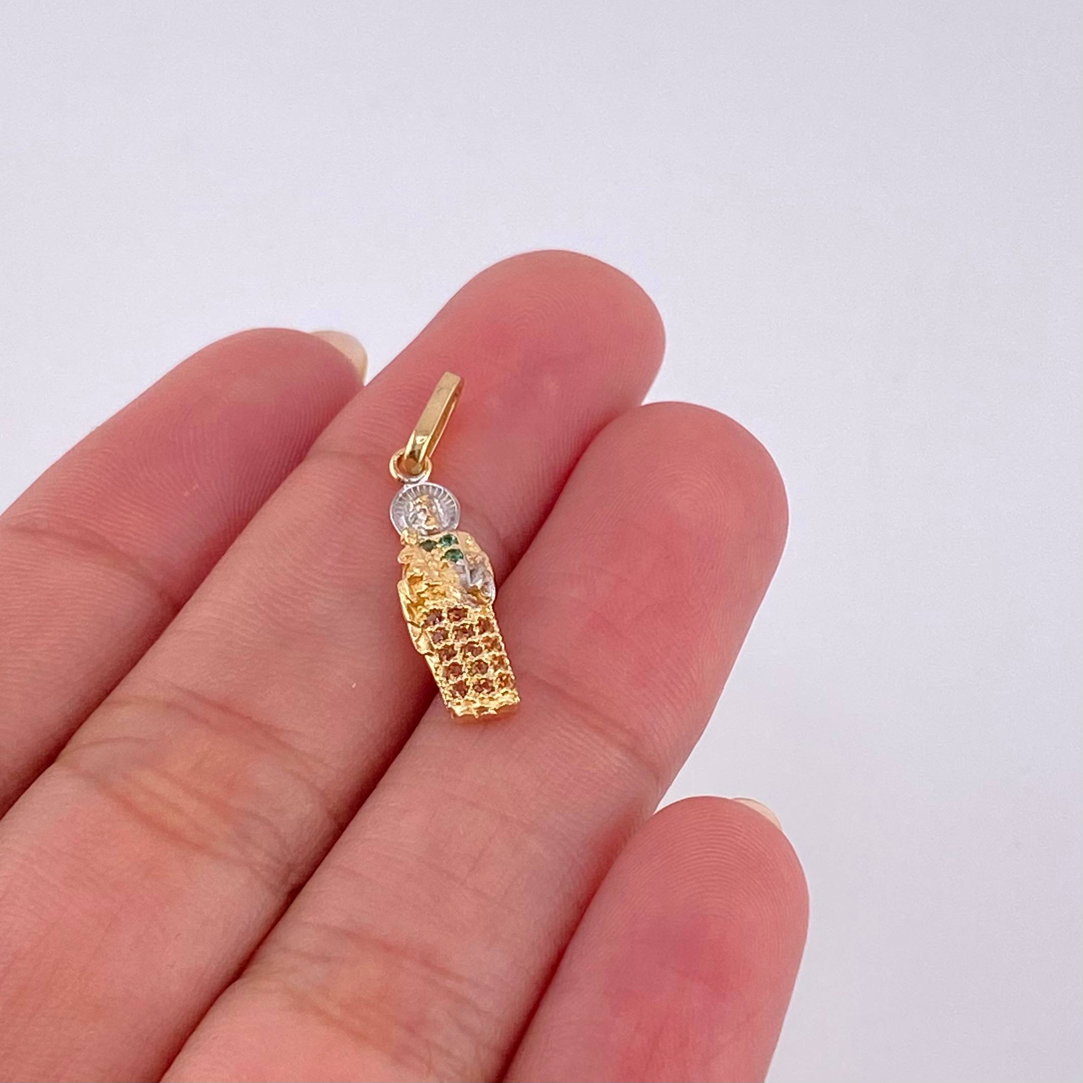Pendant San Jose 1.1 g / 1 in Two Golds Yellow White 18K
