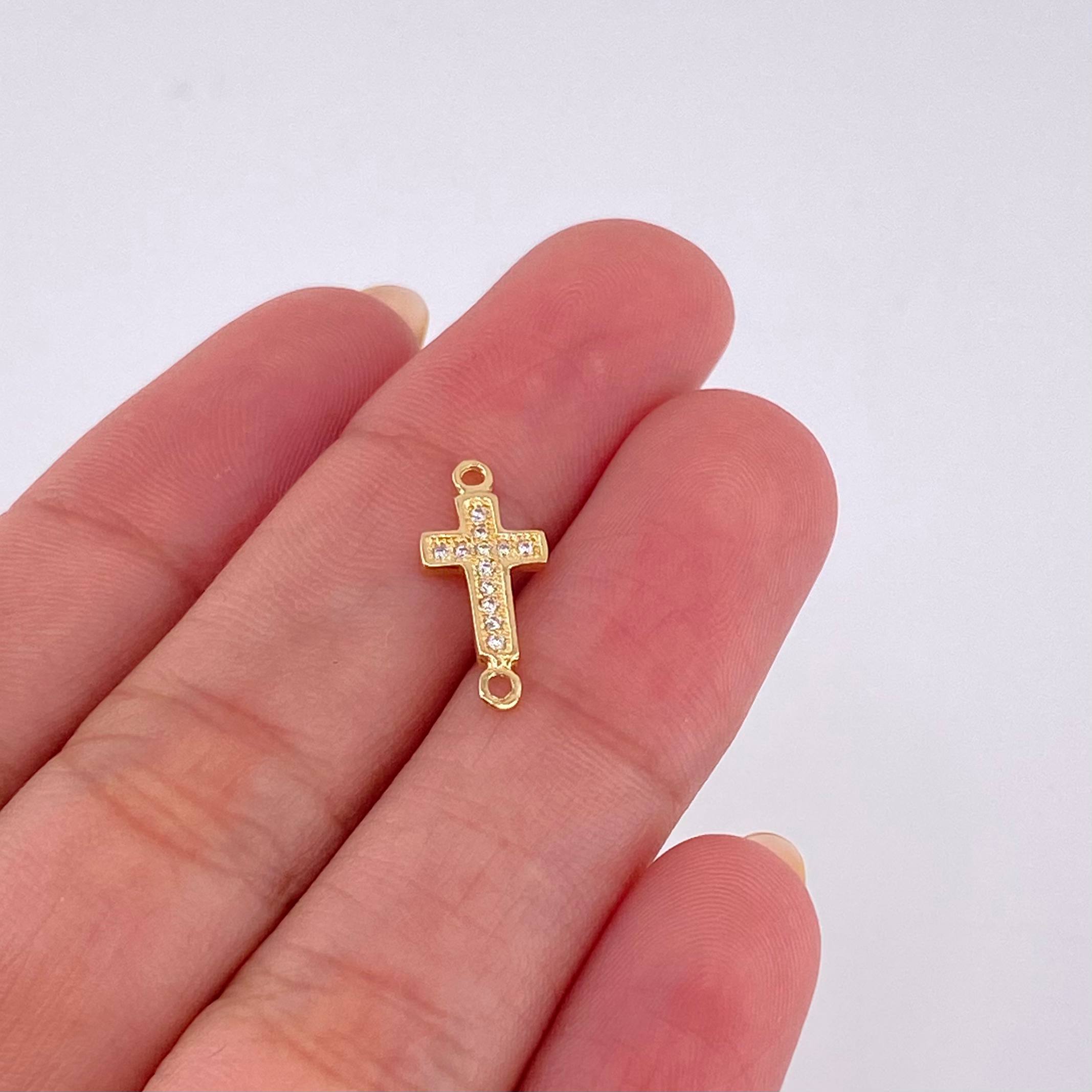 Herraje Cruz 0.55 g / 1/2 in Oro Amarillo 18K