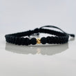 Pulsera Tejida Negra 4Mm 1 Und Oro Amarillo 18K