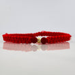 Pulsera Tejida Roja 4Mm 1 Und Oro Amarillo 18K