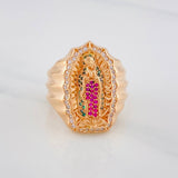 Our Lady of Guadalupe Ring 13.6 g / Size 10 3/4 18K Rose Gold
