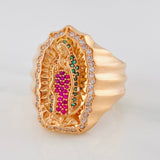 Our Lady of Guadalupe Ring 13.6 g / Size 10 3/4 18K Rose Gold