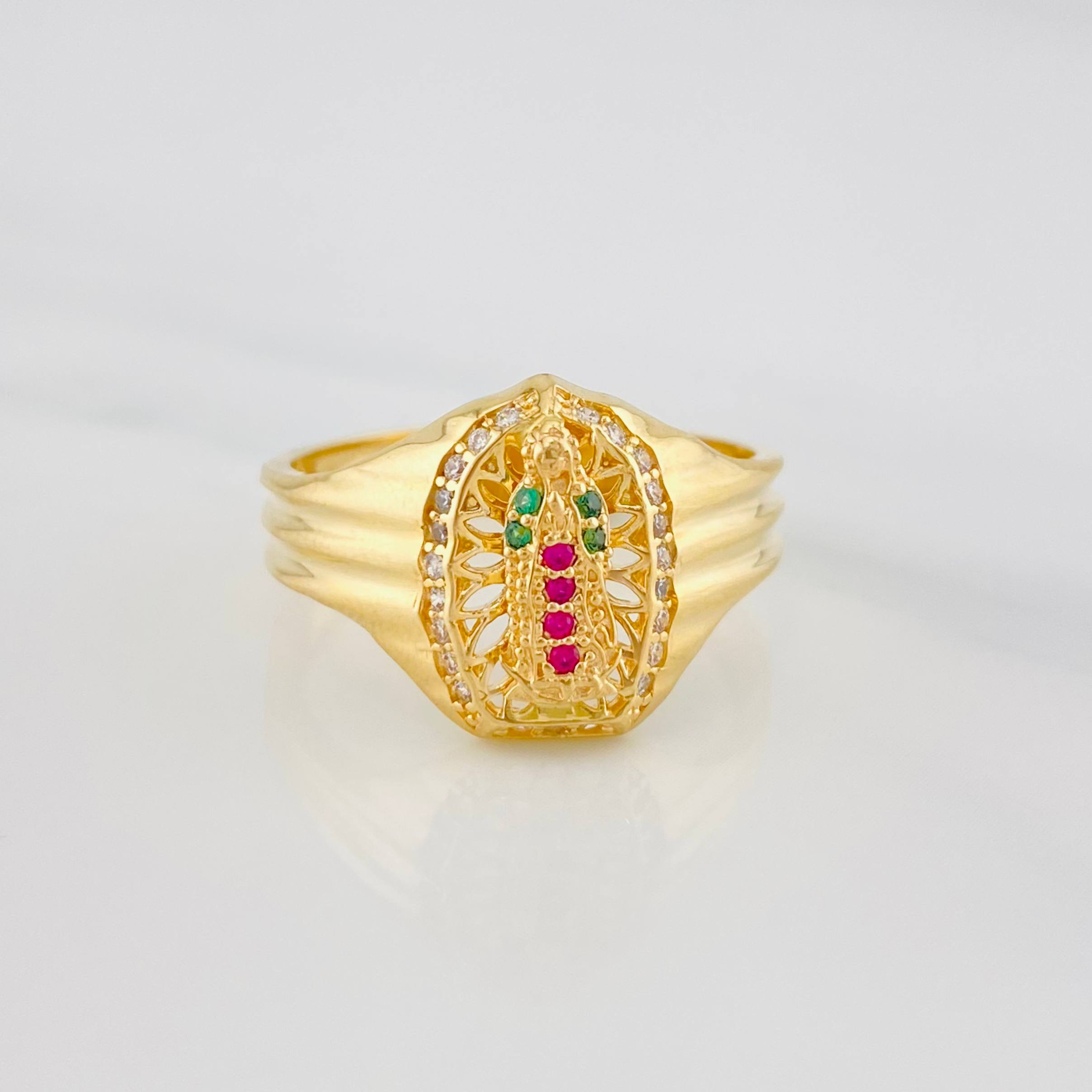 Our Lady of Guadalupe Ring 4.35 g / T8 18K Yellow Gold