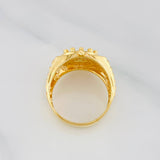 Ring Band Crown 7.2 g / T7 3/4 Two Golds Yellow White 18K