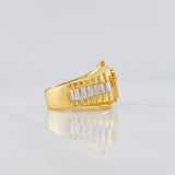 Ring Band Crown 7.2 g / T7 3/4 Two Golds Yellow White 18K