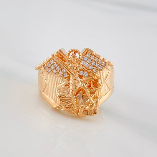Anillo San Miguel Arcangel 8.3 g / T8 1/2 Oro Rosa 18K