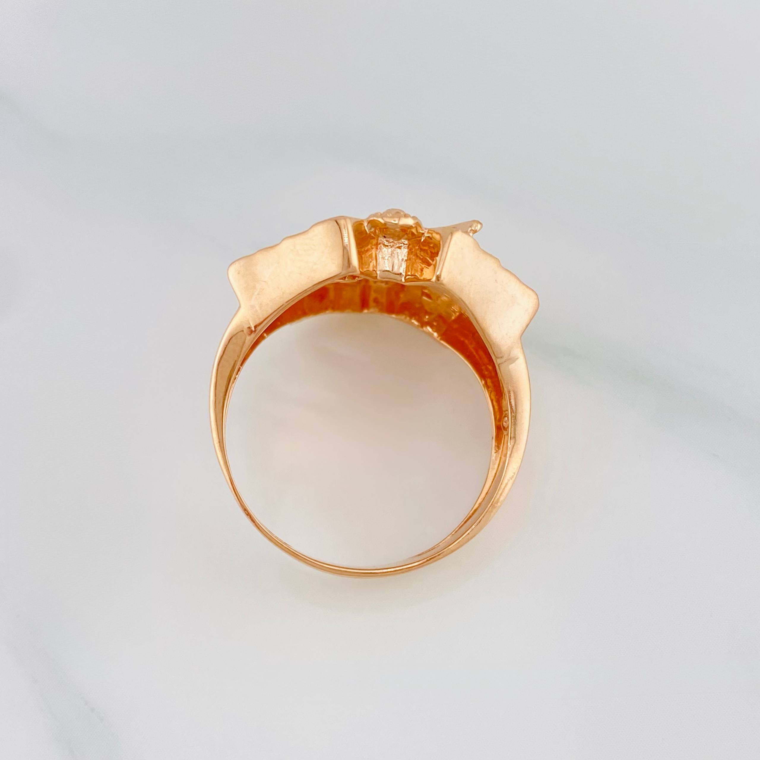 Saint Michael Archangel Ring 8.3 g / T8 1/2 18K Rose Gold