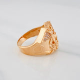 Saint Michael Archangel Ring 8.3 g / T8 1/2 18K Rose Gold