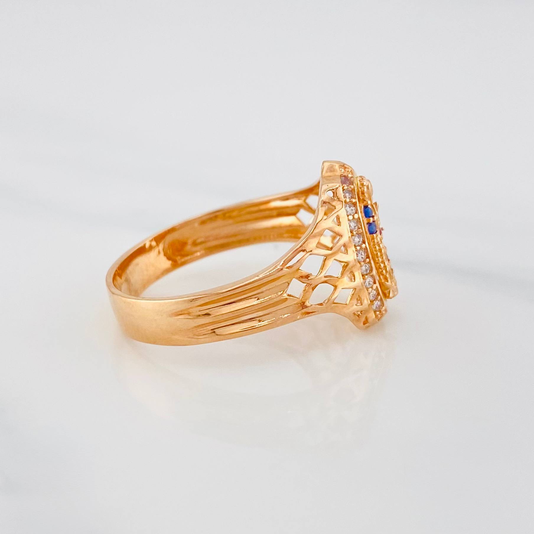 Anillo Virgen Guadalupe 3.55 g / T8 Oro Rosa 18K