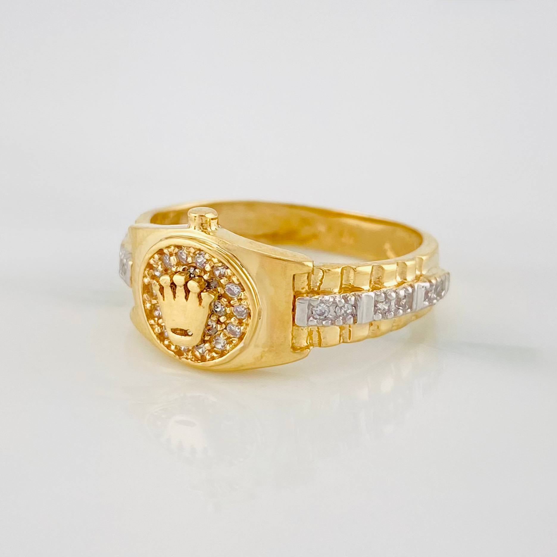 Ring Correa Crown 3.8 g / T6 1/4 Two Yellow White Gold 18K