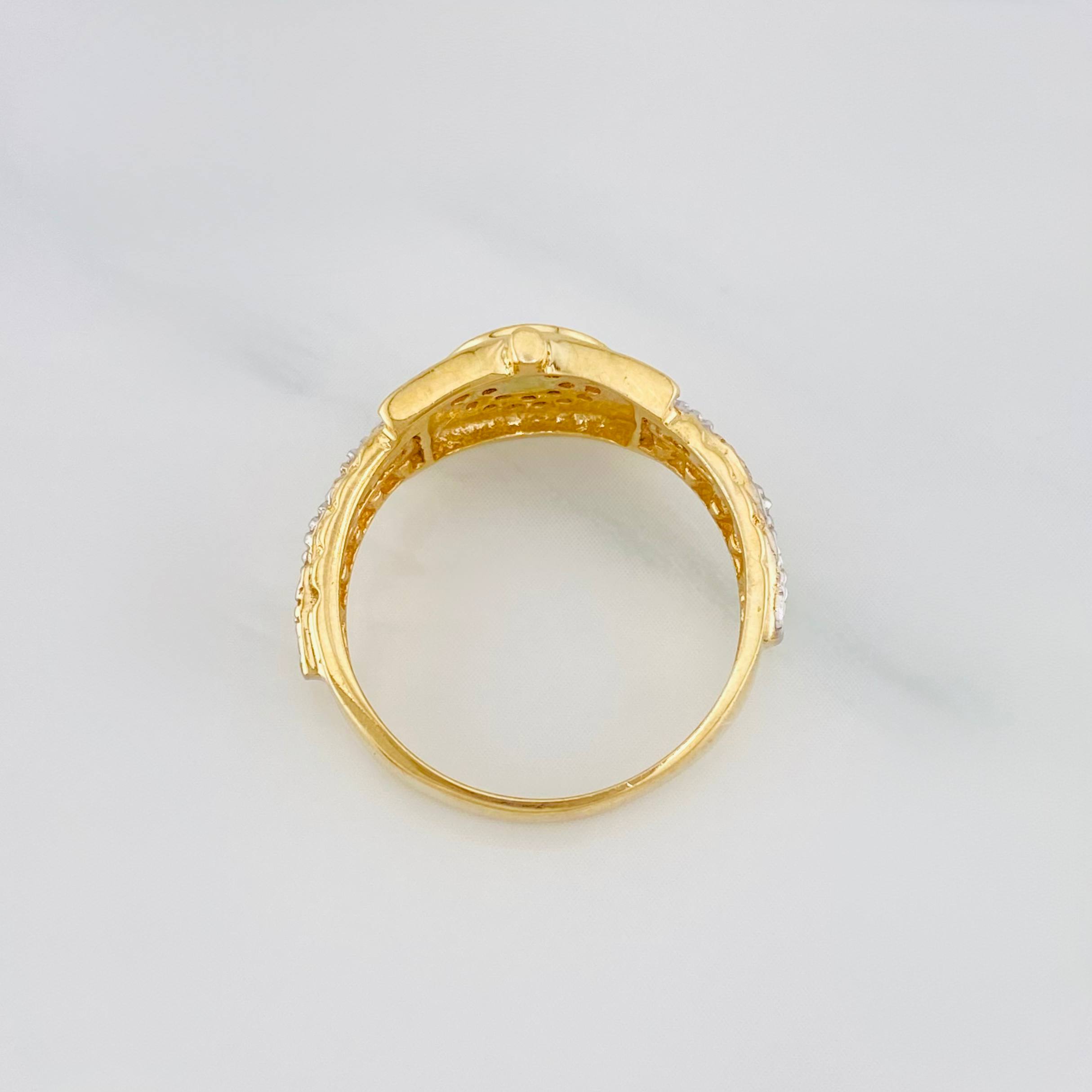 Ring Correa Crown 3.8 g / T6 1/4 Two Yellow White Gold 18K