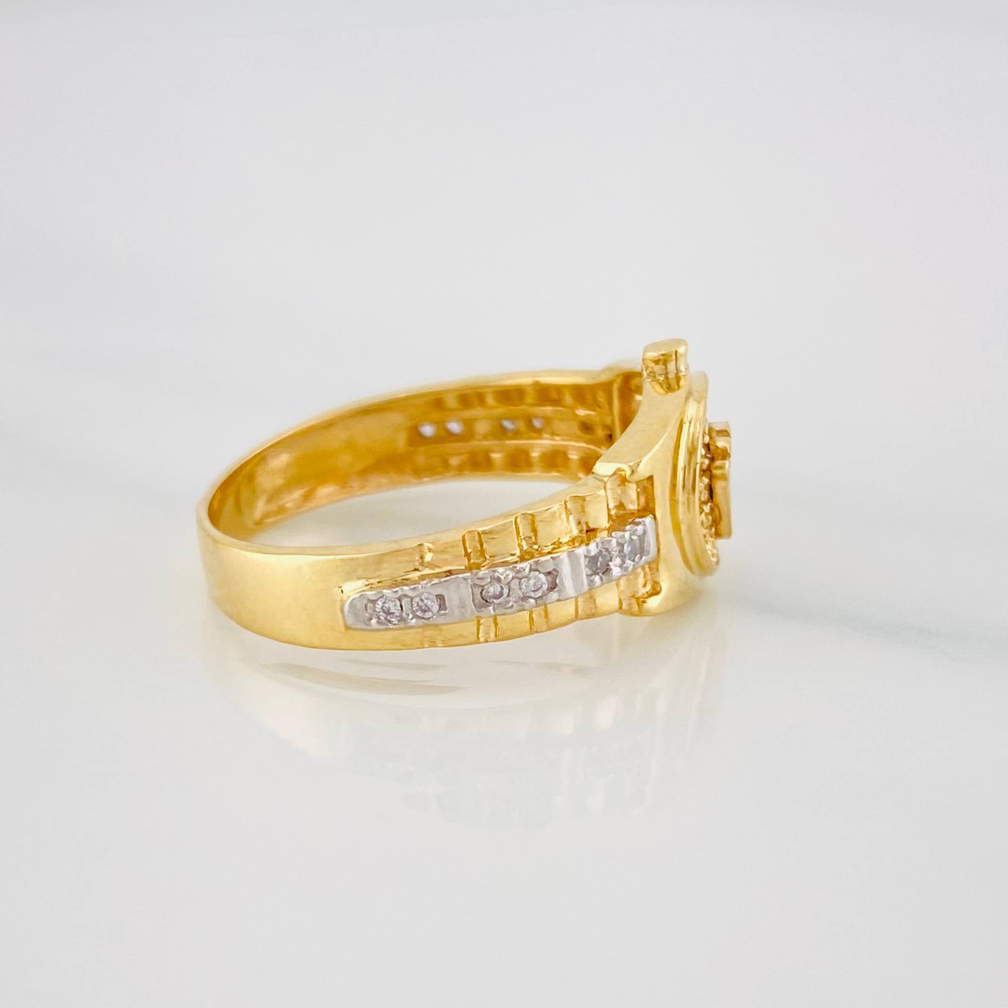 Ring Correa Crown 3.8 g / T6 1/4 Two Yellow White Gold 18K
