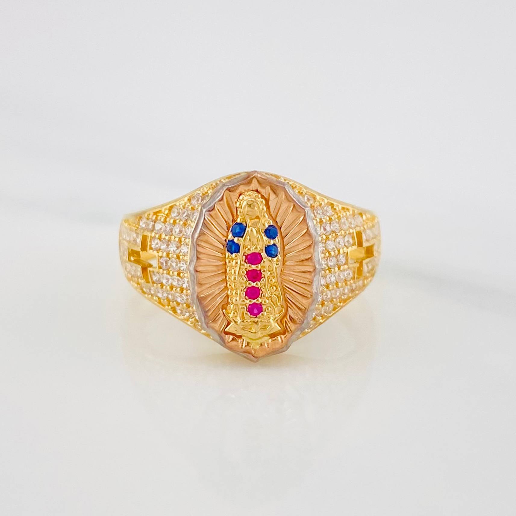 Ring Virgin Guadalupe 4.7 g / T7 3/4 Three Golds 18K