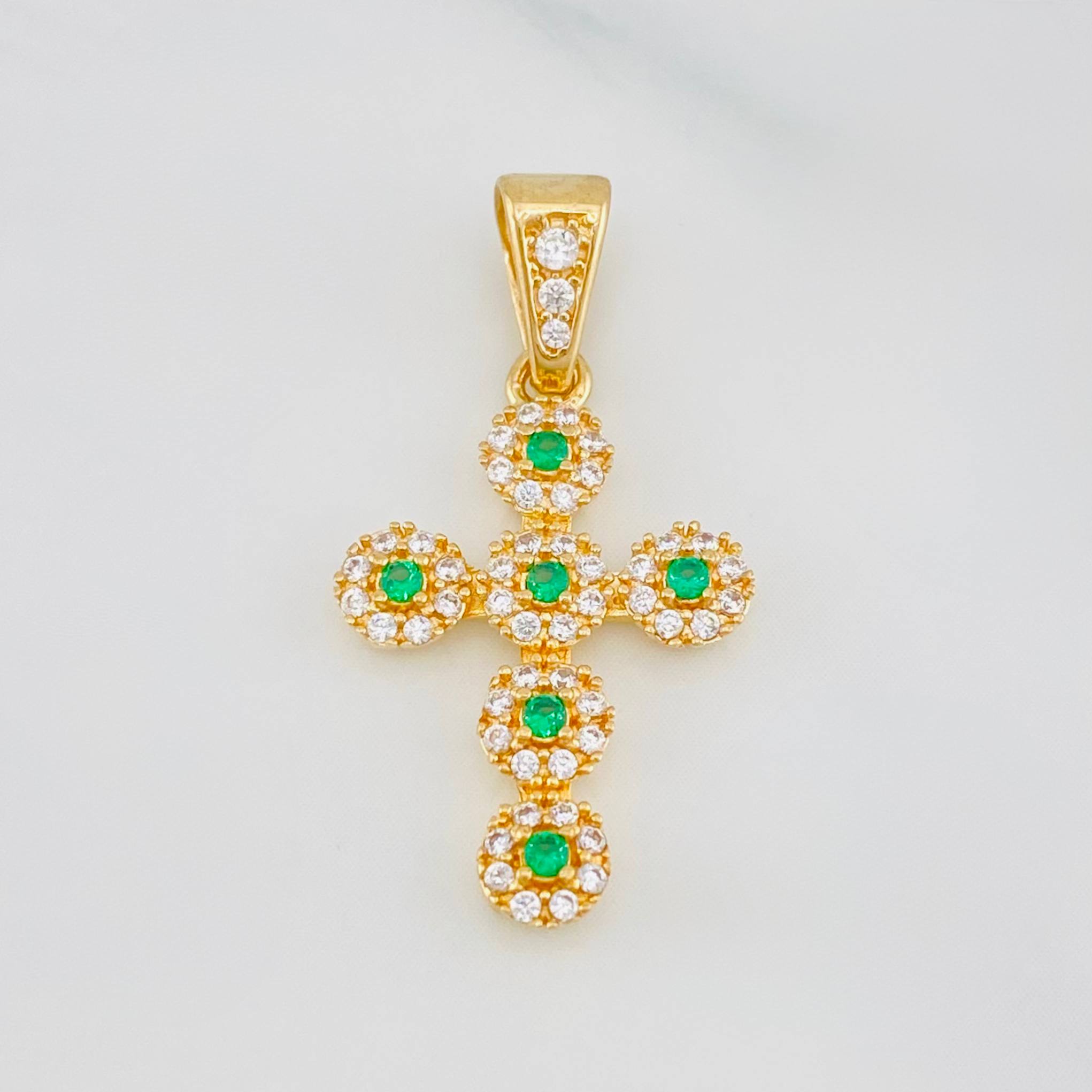 Dije Cruz Tupida 1.85 g / 1 1/4 in Oro Amarillo 18K