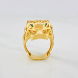 Filigree Panther Ring 12.9 g / T9 1/2 18K Yellow Gold