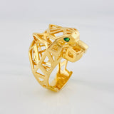 Filigree Panther Ring 12.9 g / T9 1/2 18K Yellow Gold