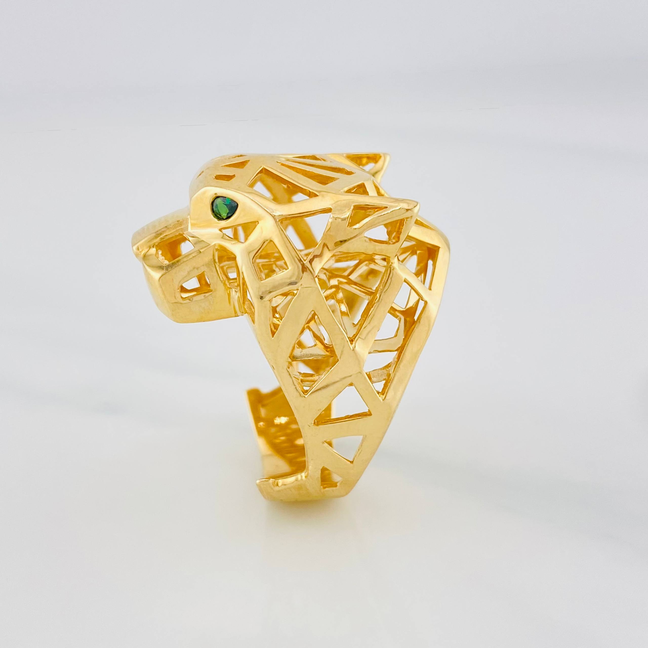 Filigree Panther Ring 12.9 g / T9 1/2 18K Yellow Gold