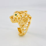 Filigree Panther Ring 12.9 g / T9 1/2 18K Yellow Gold