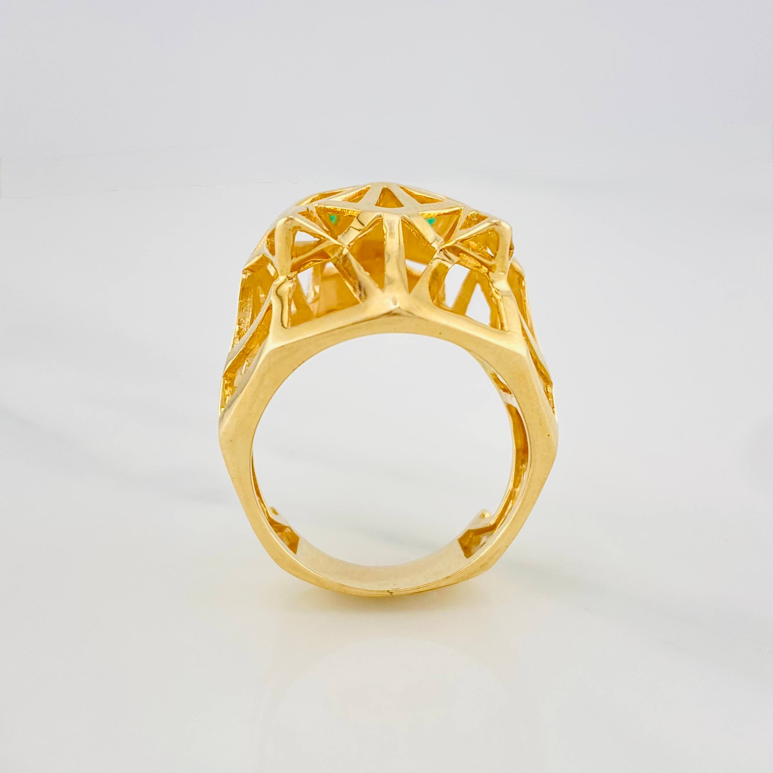 Filigree Panther Ring 12.9 g / T9 1/2 18K Yellow Gold