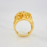 Filigree Panther Ring 12.9 g / T9 1/2 18K Yellow Gold